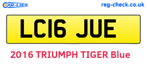 LC16JUE are the vehicle registration plates.