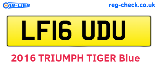LF16UDU are the vehicle registration plates.