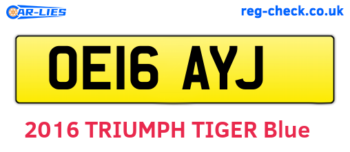 OE16AYJ are the vehicle registration plates.