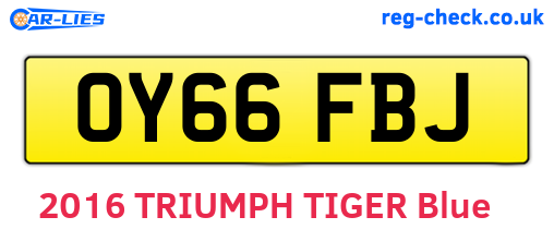 OY66FBJ are the vehicle registration plates.