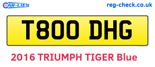 T800DHG are the vehicle registration plates.