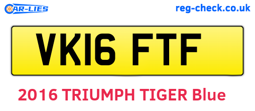 VK16FTF are the vehicle registration plates.