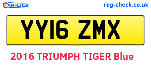 YY16ZMX are the vehicle registration plates.