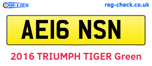 AE16NSN are the vehicle registration plates.