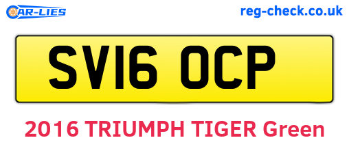 SV16OCP are the vehicle registration plates.