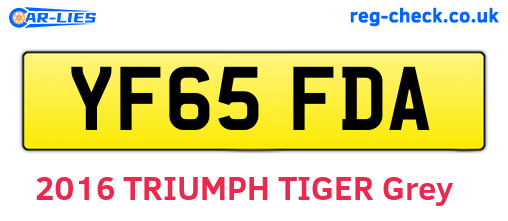 YF65FDA are the vehicle registration plates.
