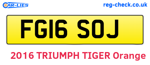 FG16SOJ are the vehicle registration plates.
