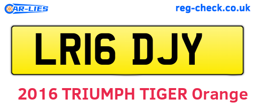 LR16DJY are the vehicle registration plates.
