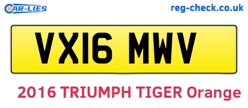 VX16MWV are the vehicle registration plates.