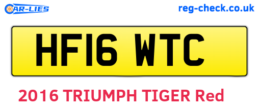 HF16WTC are the vehicle registration plates.