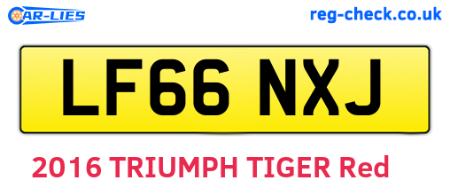LF66NXJ are the vehicle registration plates.