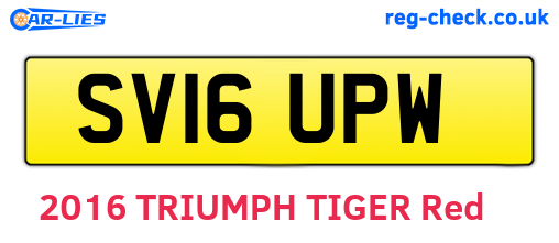 SV16UPW are the vehicle registration plates.
