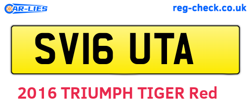 SV16UTA are the vehicle registration plates.