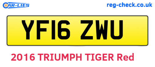 YF16ZWU are the vehicle registration plates.