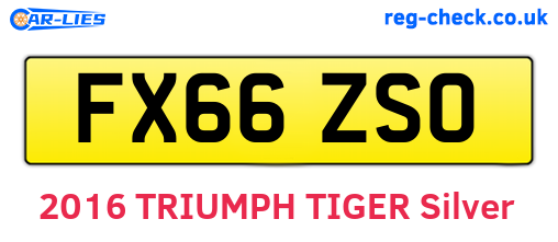 FX66ZSO are the vehicle registration plates.