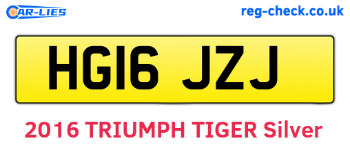 HG16JZJ are the vehicle registration plates.