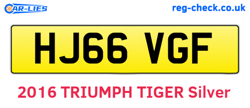 HJ66VGF are the vehicle registration plates.