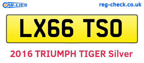 LX66TSO are the vehicle registration plates.