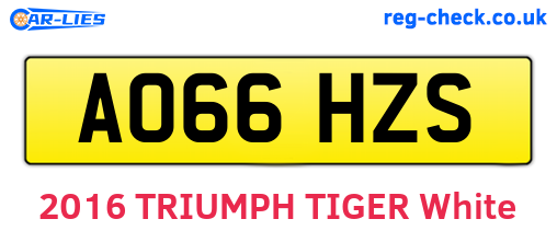 AO66HZS are the vehicle registration plates.