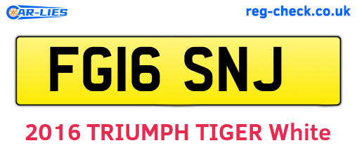 FG16SNJ are the vehicle registration plates.