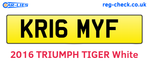 KR16MYF are the vehicle registration plates.