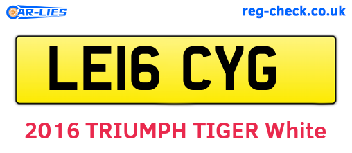 LE16CYG are the vehicle registration plates.