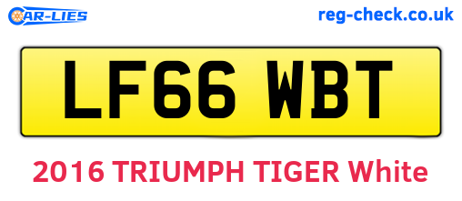 LF66WBT are the vehicle registration plates.