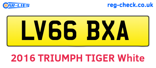 LV66BXA are the vehicle registration plates.