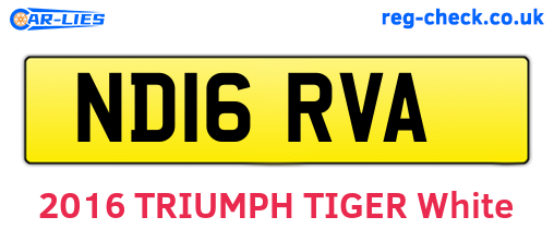 ND16RVA are the vehicle registration plates.