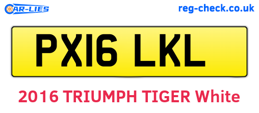 PX16LKL are the vehicle registration plates.