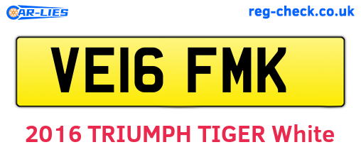 VE16FMK are the vehicle registration plates.