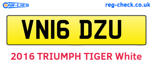 VN16DZU are the vehicle registration plates.