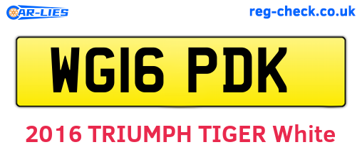 WG16PDK are the vehicle registration plates.