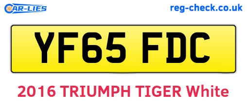 YF65FDC are the vehicle registration plates.
