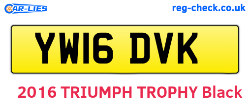 YW16DVK are the vehicle registration plates.