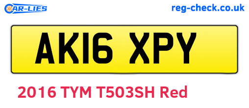 AK16XPY are the vehicle registration plates.