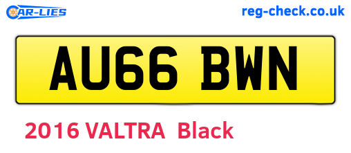 AU66BWN are the vehicle registration plates.