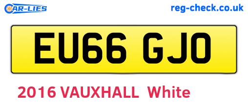 EU66GJO are the vehicle registration plates.