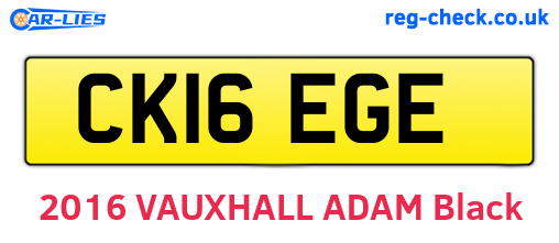 CK16EGE are the vehicle registration plates.