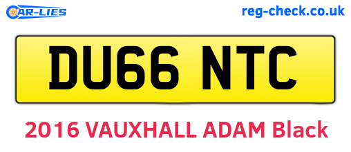 DU66NTC are the vehicle registration plates.