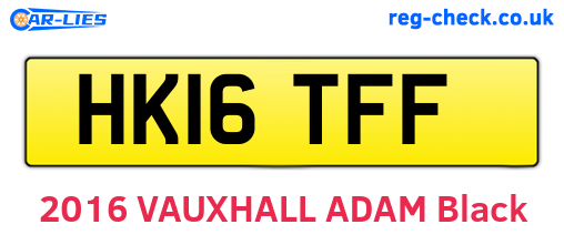 HK16TFF are the vehicle registration plates.