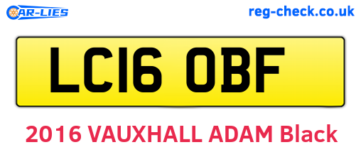 LC16OBF are the vehicle registration plates.