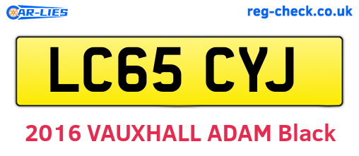 LC65CYJ are the vehicle registration plates.
