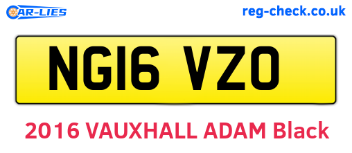 NG16VZO are the vehicle registration plates.