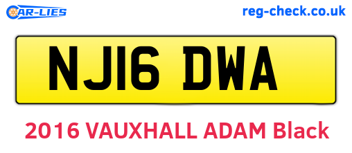 NJ16DWA are the vehicle registration plates.