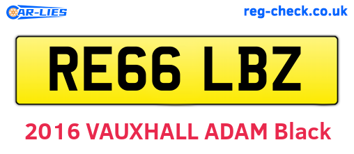 RE66LBZ are the vehicle registration plates.