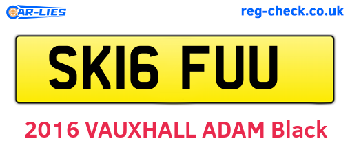 SK16FUU are the vehicle registration plates.