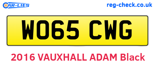 WO65CWG are the vehicle registration plates.
