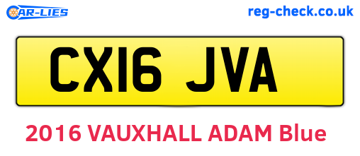 CX16JVA are the vehicle registration plates.