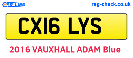CX16LYS are the vehicle registration plates.